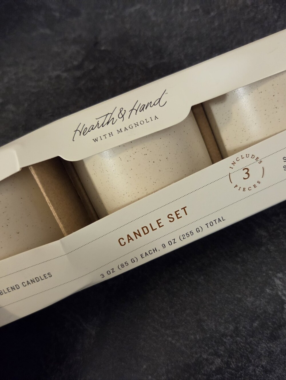 Hearth & Hand Creamy White Candle Set with Magnolia
